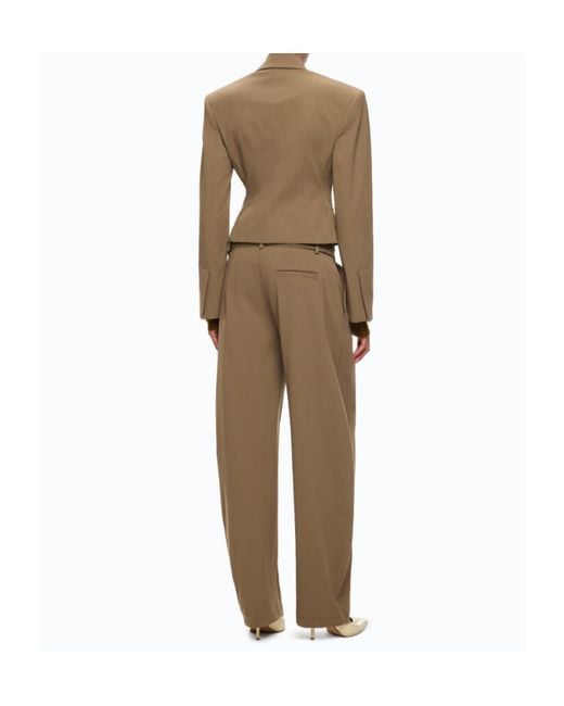 Pinko Natural Single-Breasted Cropped Blazer