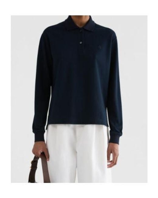 Jil Sander Blue Cotton Piquet Polo T-Shirt