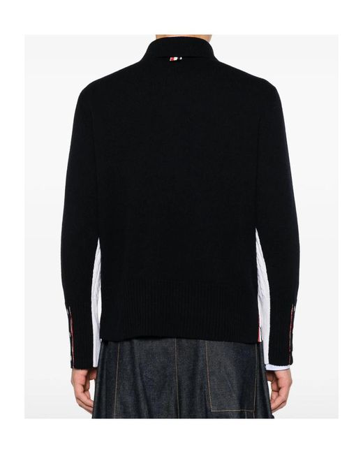 Thom Browne White 4-Bar Cable-Knit Polo Shirt for men