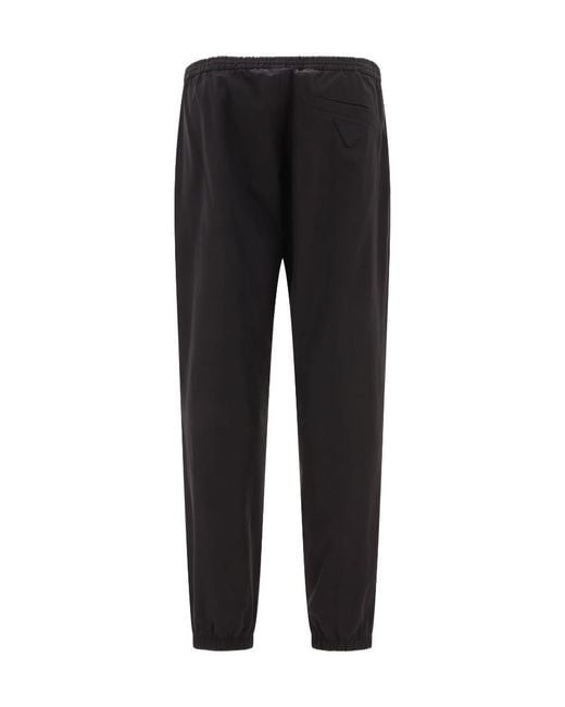 Prada Black Drawstring Monochrome Pants for men