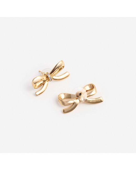 Self-Portrait Metallic Bow Embellished Earrings