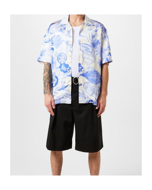Jil Sander Blue Printed Shirt for men
