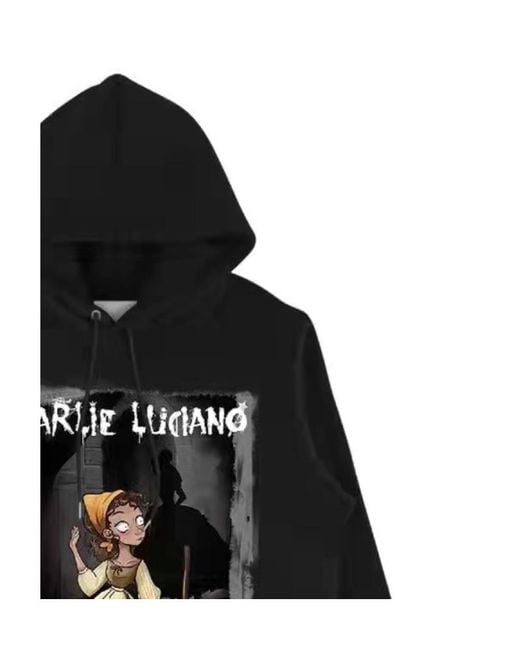 CHARLIE LUCIANO Black Hooded Hoodie for men