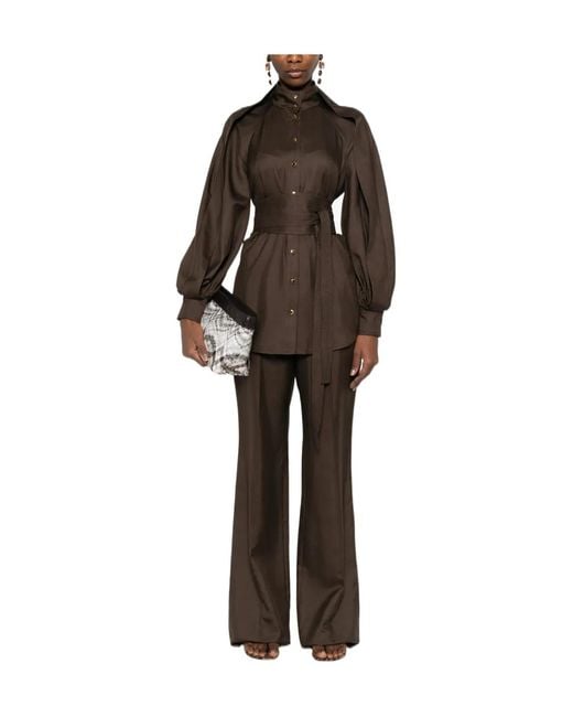 Zimmermann Brown Drawstring-Fastening Trousers