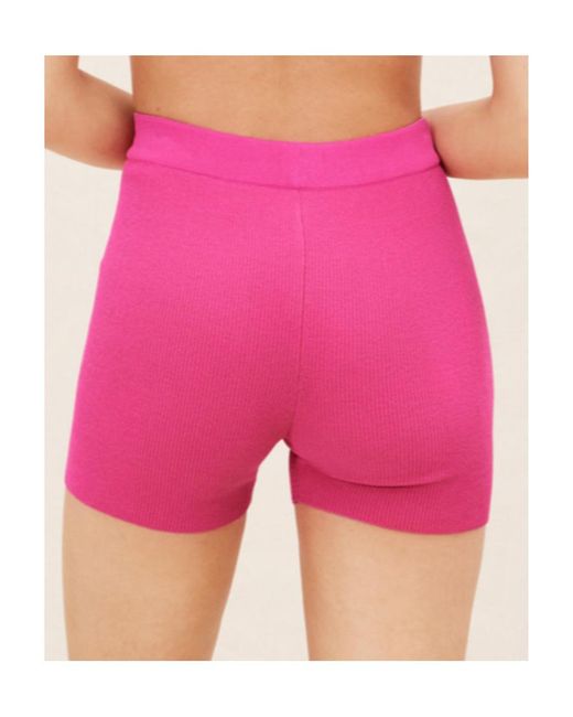 Jacquemus Pink Charm Logo Knit Shorts