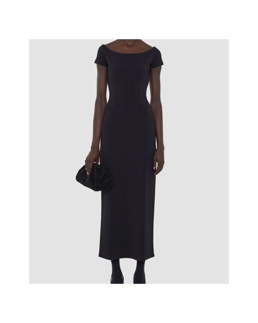 Joseph Black Short-Sleeve Midi Dress
