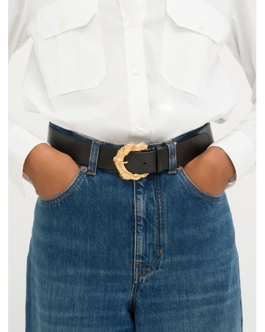 Chloé White Chloé Flowers Buckled Belt