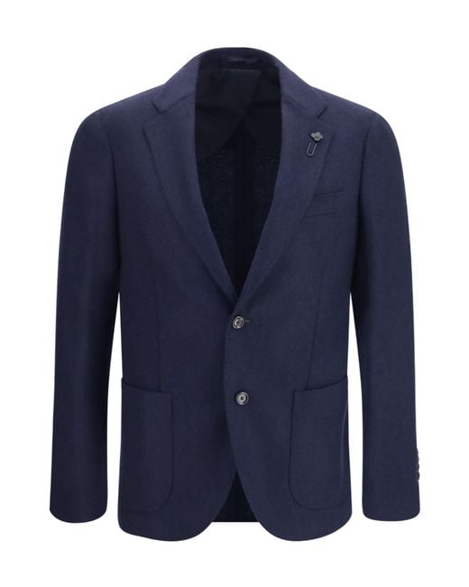 Lardini Blue Single-Breasted Jacket for men