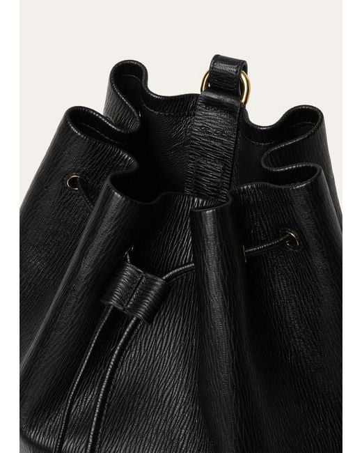 Loro Piana Black Extra Drawstring L27 Backpack