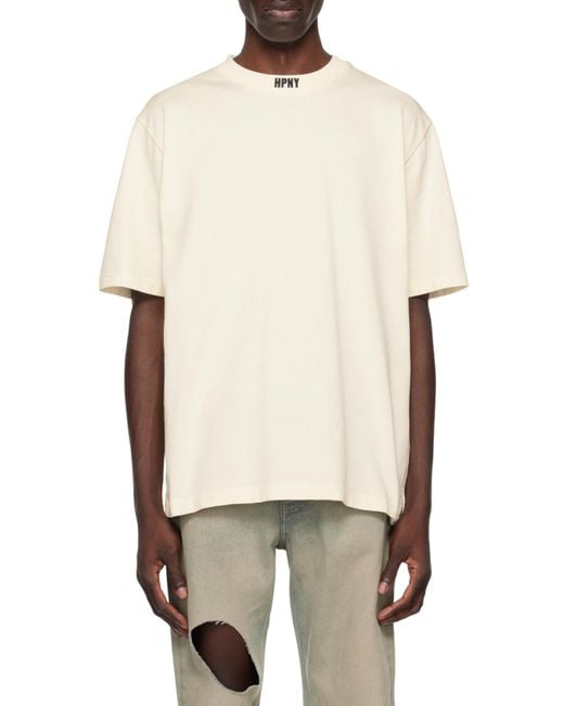 Heron Preston White Logo Embroidered Crewneck T-Shirt for men