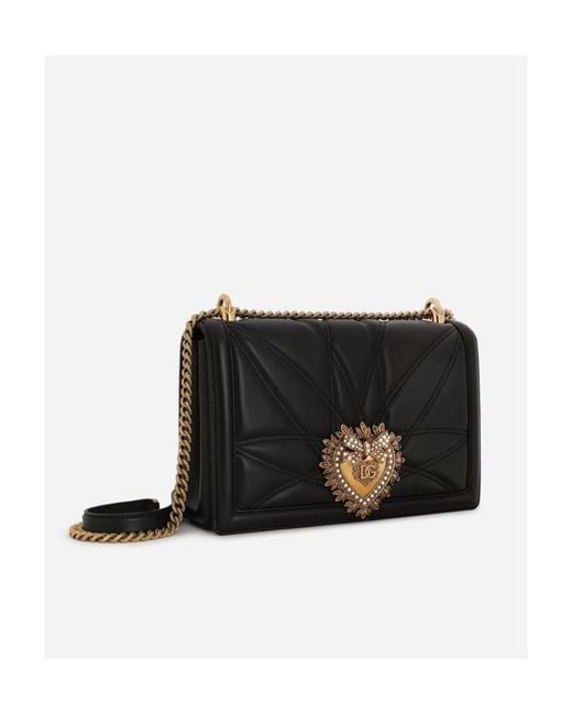 Dolce & Gabbana Black Logo Plaque Devotion Shoulder Bag