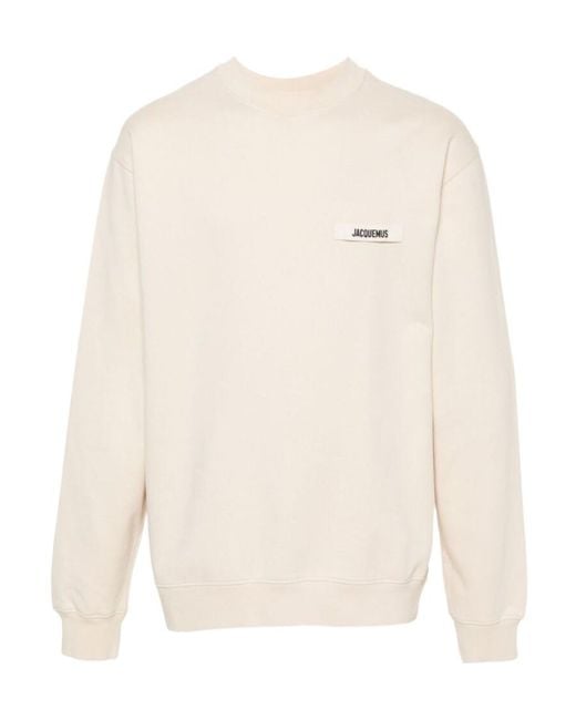 Jacquemus White Logo-Appliqué Jersey Sweatshirt for men