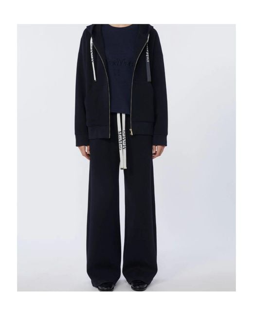 Max Mara Black 'S Bali Straight Leg Drawstring Pants