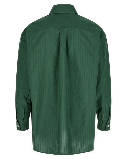 NAMACHEKO Green Grinda Oversized Jacquard Shirt for men