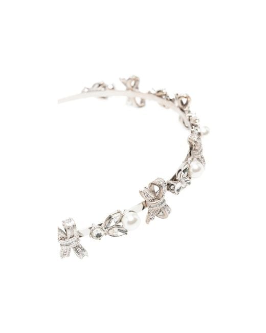 Self-Portrait Multicolor Bow-Detail Crystal-Embellished Headband
