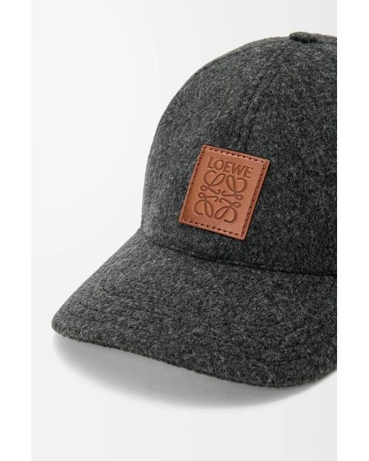 Loewe Gray Patch Wool Cap for men