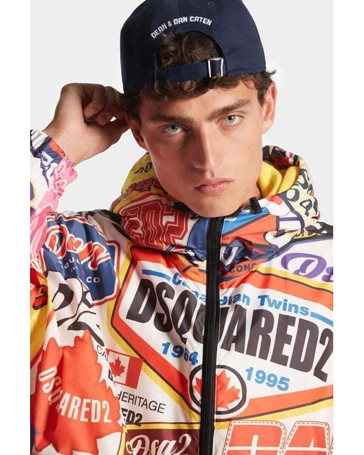 DSquared² White Logomania Patterned Windbreaker for men