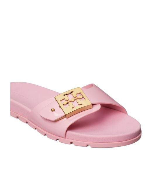 Tory Burch Pink Buckle Slides