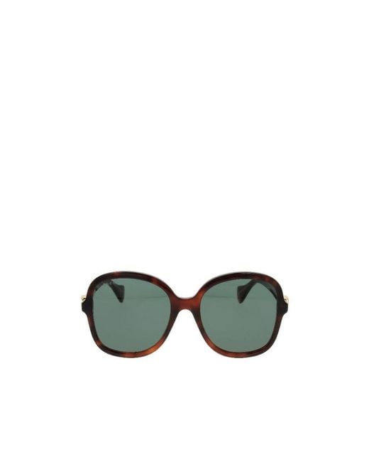 Gucci Green Eyewear Square Frame Sunglasses