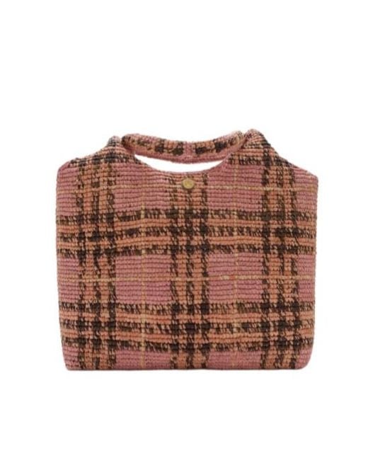 Burberry Brown Margate Small Check Tote Bag