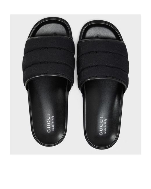 Gucci Black Logo Slippers for men