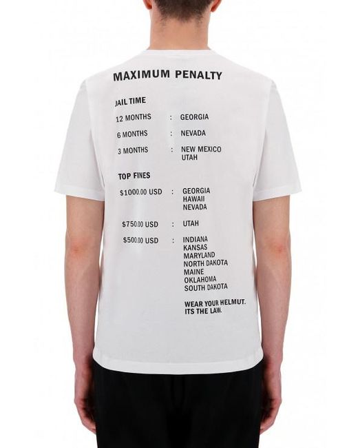Helmut Lang White Printed T-Shirt for men