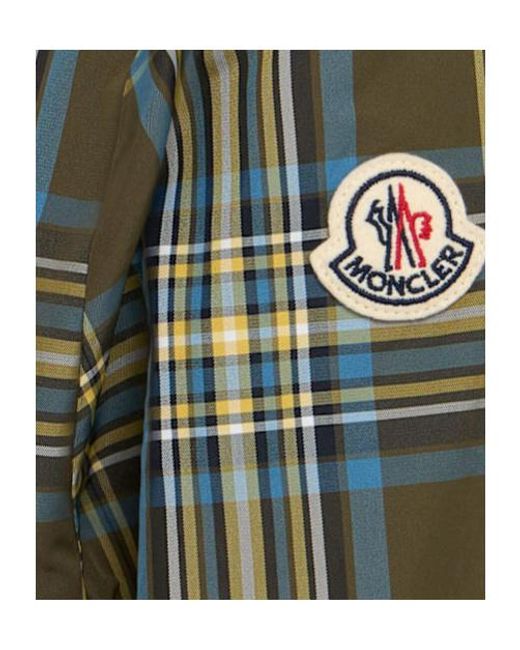 Moncler Green Monogram Checked Shirt Jacket for men