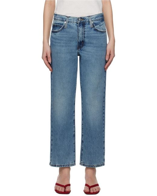 FRAME Blue Rigid Denim Mid Rise Straight Ankle Length
