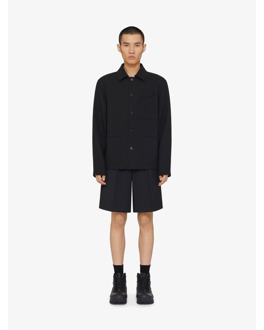 Givenchy Black Elasticated Waist Bermuda Shorts for men