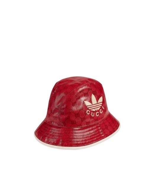 Gucci Red X Adidas Co-Branded Series Gg Hats for men