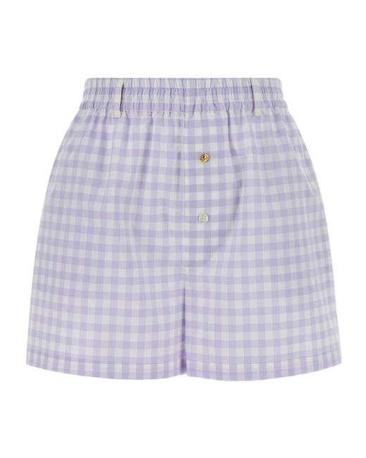 Moschino Purple Checked Shorts