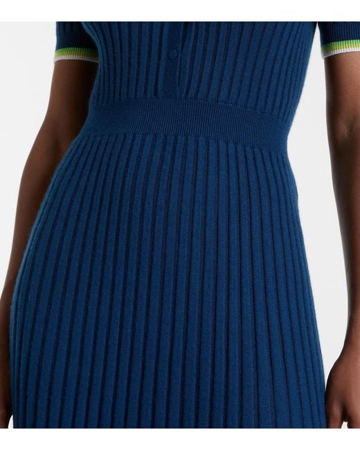 Gabriela Hearst Blue Eyot Cashmere And Silk Midi Dress