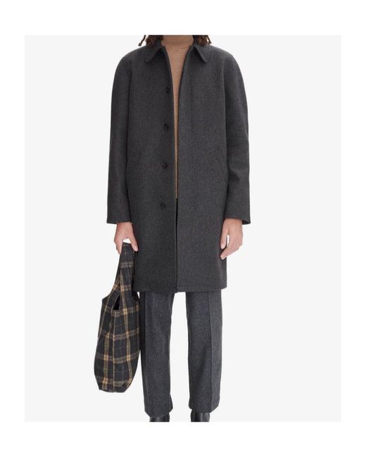 A.P.C. Black Welt-Pocket Wool-Blend Coat for men