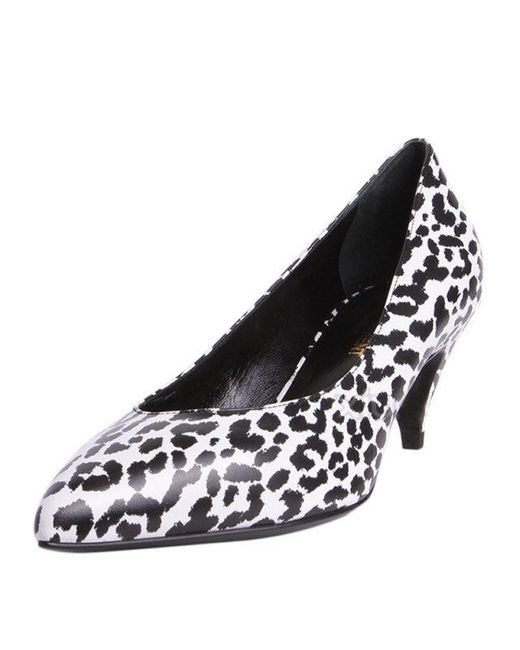 Saint Laurent White Leopard High Heels