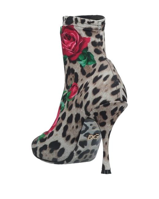 Dolce & Gabbana Blue Pointed-Toe Leopard Print Ankle Boots