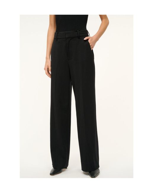Staud Black Belt-Loop Casual Pants