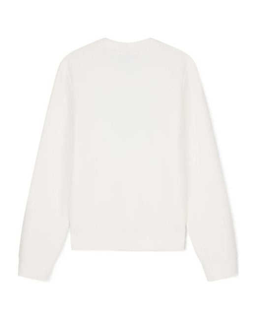 Emporio Armani White Double Jersey Sweatshirt With Logo for men