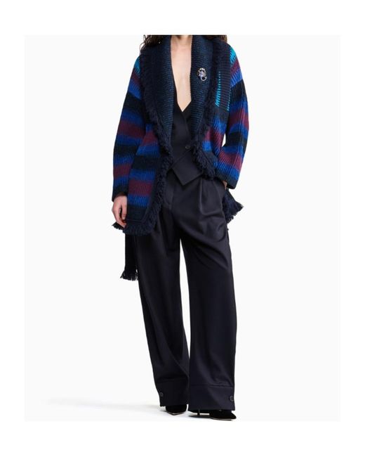 GIORGIO ARMANI X ALANUI Blue Giorgio Armani For Alanui Cashmere Blend Cardigan