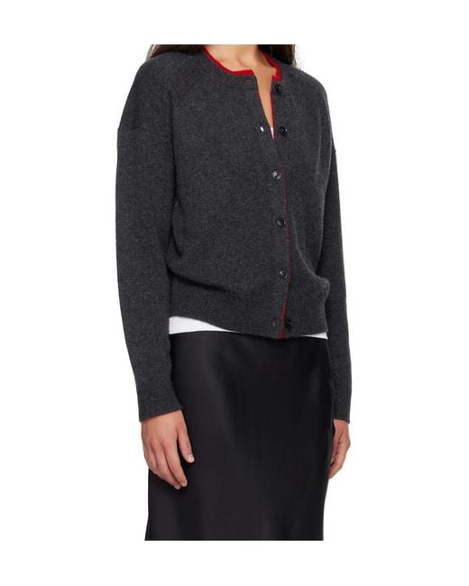 Loulou de Saison Black Two-Tone Cashmere Cardigan