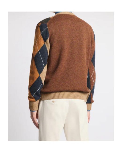 Fay Brown V-Neck Pullover for men