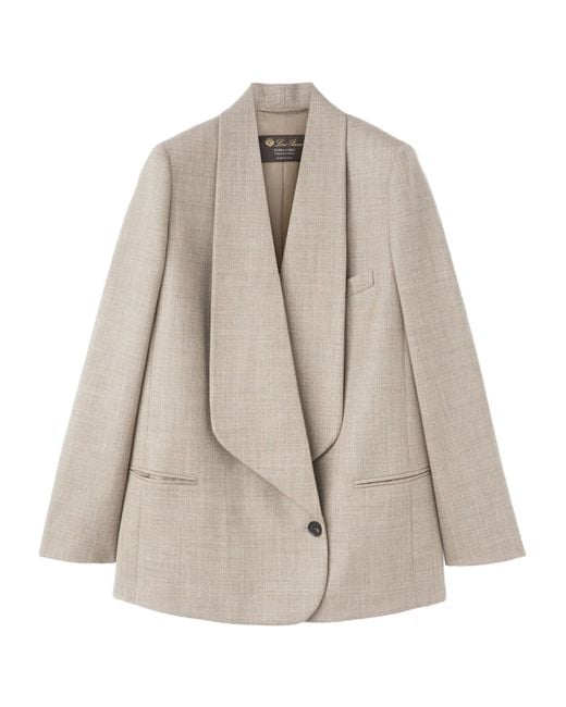 Loro Piana Natural Long-Sleeved Suit Coat With Pockets