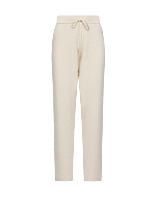 Moncler White Drawstring Knitted Trousers
