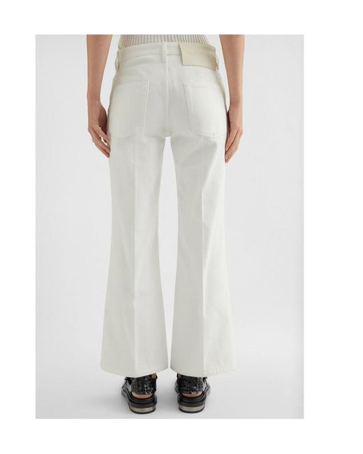 Jil Sander White Flared Denim Trousers