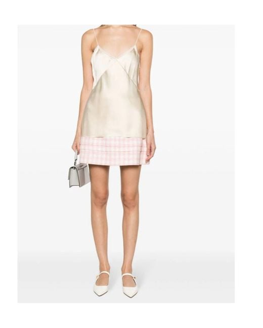 N°21 Natural Spaghetti-Straps Satin-Finish Top