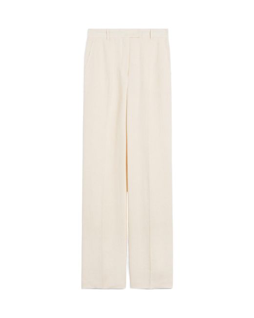 Max Mara White Studio Cordova Pleat Detailed Straight Leg Trousers