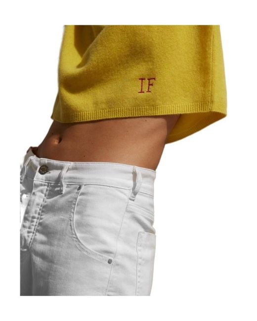 Ines De La Fressange Paris White Five-Pocket Jeans