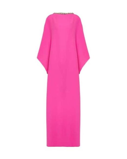 Safiyaa Pink Amarella Crystal-Embellished Crêpe Gown