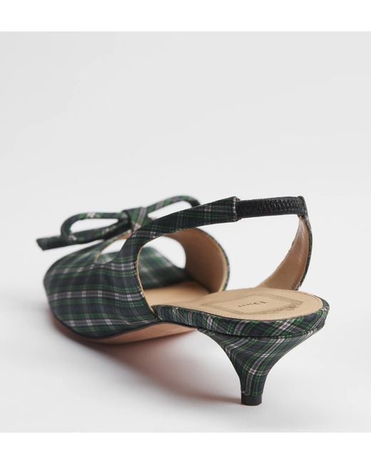 Dior Green Bow Heeled Slingback Sandal