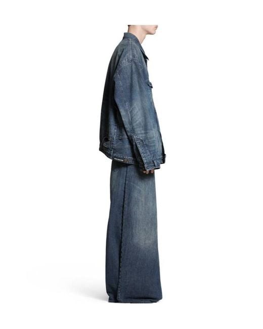 Balenciaga Blue Deconstructed Denim Jacket for men