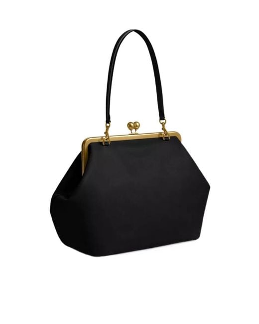 COACH Black Large Kisslock Frame Bag